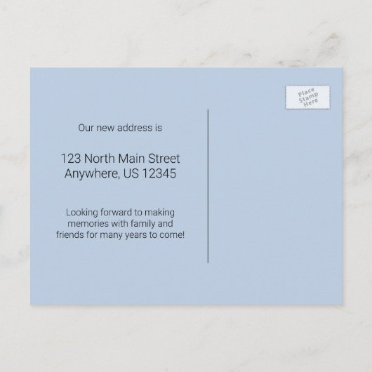 We hebben ons verplaatst, New Address Winter Birdh Aankondigingskaart (Achterkant)