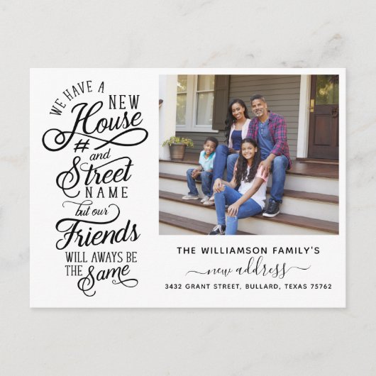 We hebben ons verplaatst | New House Number & Stre Aankondigingskaart (Voorkant)