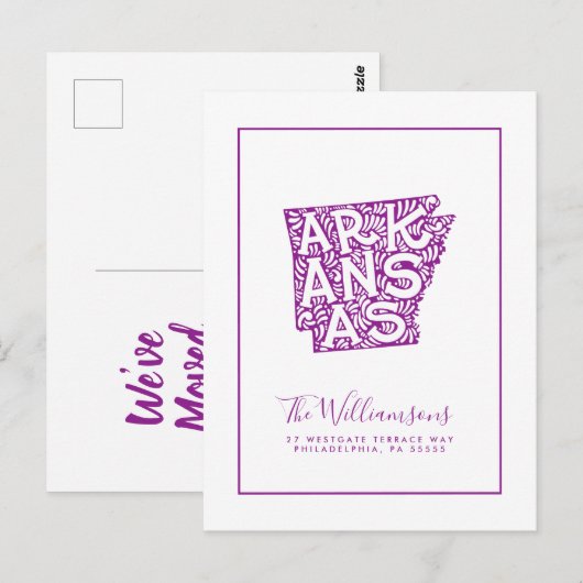 We hebben ons verplaatst | Nieuw adres | Arkansas Briefkaart (Voorkant / Achterkant)