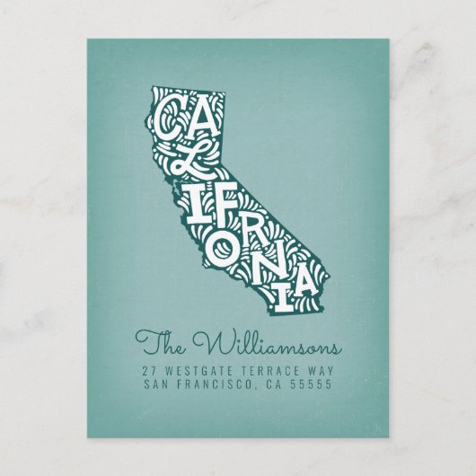 We hebben ons verplaatst | Nieuw adres | Californi Briefkaart (Voorkant)