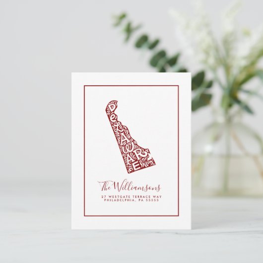 We hebben ons verplaatst | Nieuw adres | Delaware Briefkaart (Staand voorkant)
