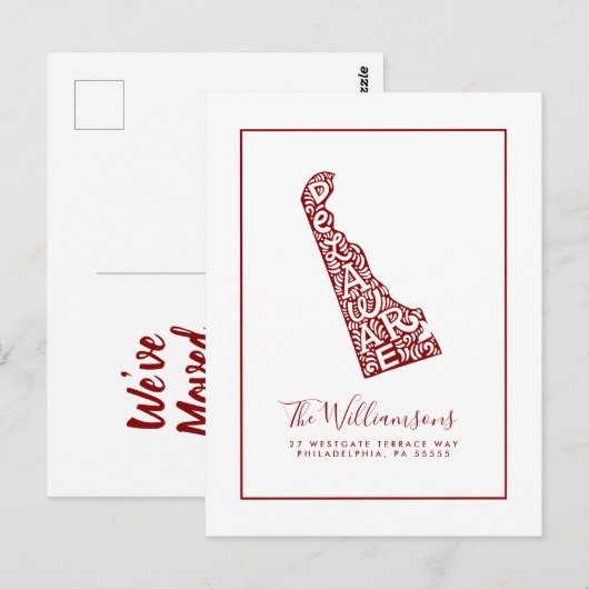 We hebben ons verplaatst | Nieuw adres | Delaware Briefkaart (Voorkant / Achterkant)