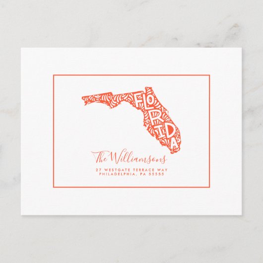 We hebben ons verplaatst | Nieuw adres | Florida Briefkaart (Voorkant)