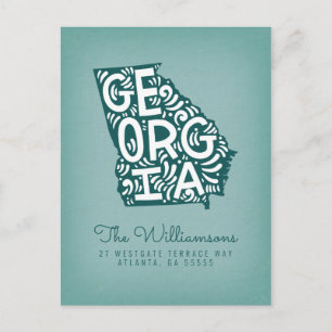 We hebben ons verplaatst   Nieuw adres   Georgië Briefkaart