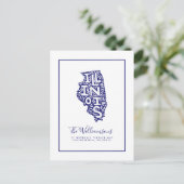 We hebben ons verplaatst | Nieuw adres | Illinois Briefkaart (Staand voorkant)