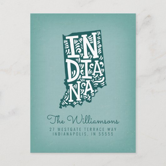 We hebben ons verplaatst | Nieuw adres | Indiana Briefkaart (Voorkant)