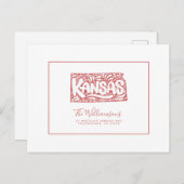 We hebben ons verplaatst | Nieuw adres | Kansas Briefkaart (Voorkant / Achterkant)