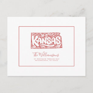 We hebben ons verplaatst   Nieuw adres   Kansas Briefkaart