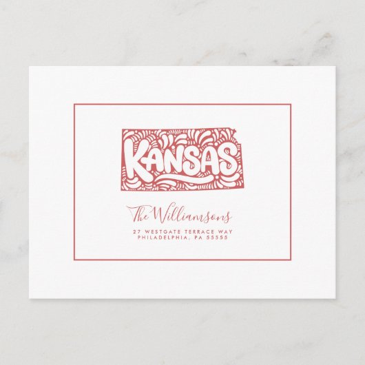 We hebben ons verplaatst | Nieuw adres | Kansas Briefkaart (Voorkant)