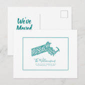 We hebben ons verplaatst | Nieuw adres | Massachus Briefkaart (Voorkant / Achterkant)