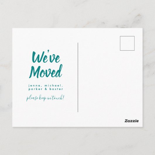 We hebben ons verplaatst | Nieuw adres | Massachus Briefkaart (Achterkant)