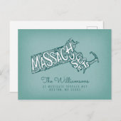 We hebben ons verplaatst | Nieuw adres | Massachus Briefkaart (Voorkant / Achterkant)