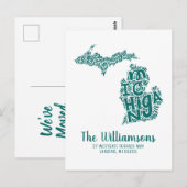 We hebben ons verplaatst | Nieuw adres | Michigan Briefkaart (Voorkant / Achterkant)