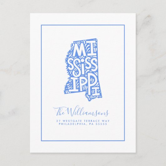 We hebben ons verplaatst | Nieuw adres | Mississip Briefkaart (Voorkant)