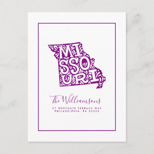 We hebben ons verplaatst | Nieuw adres | Missouri Briefkaart (Voorkant)