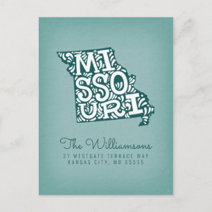 We hebben ons verplaatst   Nieuw adres   Missouri Briefkaart