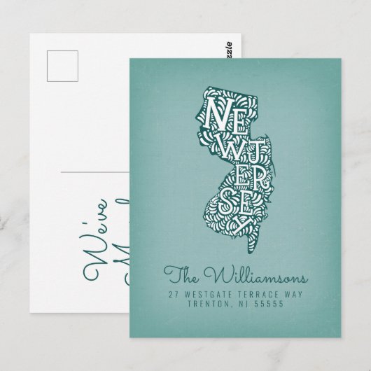 We hebben ons verplaatst | Nieuw adres | New Jerse Briefkaart (Voorkant / Achterkant)