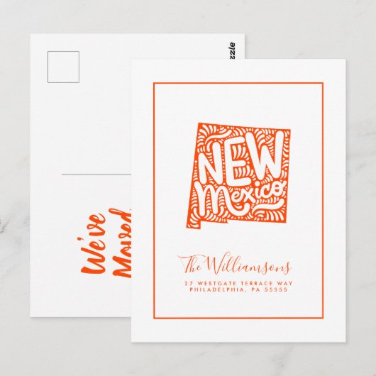 We hebben ons verplaatst | Nieuw adres | Nieuw-Mex Briefkaart (Voorkant / Achterkant)