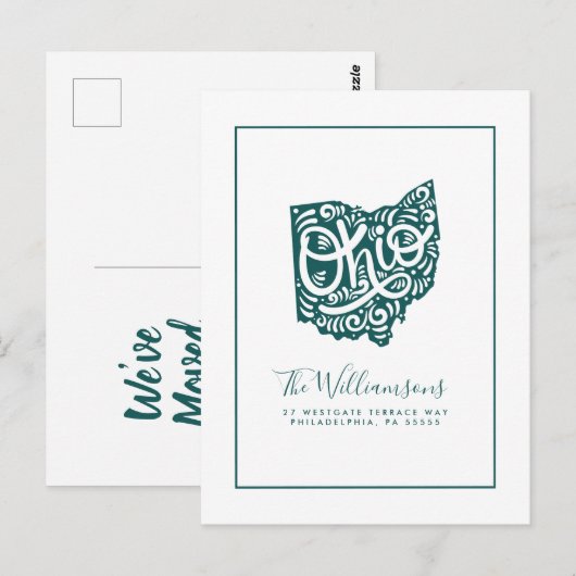 We hebben ons verplaatst | Nieuw adres | Ohio Briefkaart (Voorkant / Achterkant)