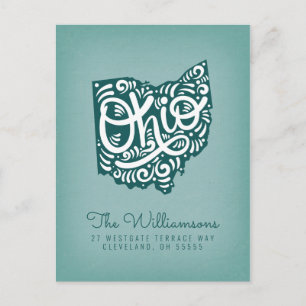 We hebben ons verplaatst Nieuw adres Ohio Briefkaart