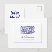 We hebben ons verplaatst | Nieuw adres | Pennsylva Briefkaart (Voorkant / Achterkant)