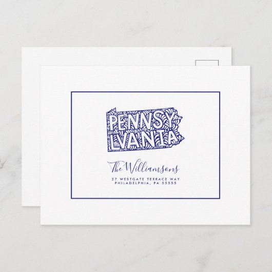 We hebben ons verplaatst | Nieuw adres | Pennsylva Briefkaart (Voorkant / Achterkant)