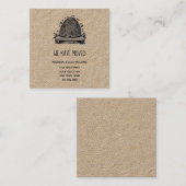 We hebben ons verplaatst | Nieuw adres | Rustische Vierkante Visitekaartje (Voorkant / Achterkant)