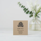 We hebben ons verplaatst | Nieuw adres | Rustische Vierkante Visitekaartje (Staand voorkant)