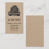 We hebben ons verplaatst | Nieuw adres | Rustische Visitekaartje (Voorkant / Achterkant)