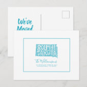 We hebben ons verplaatst | Nieuw adres | South Dak Briefkaart (Voorkant / Achterkant)