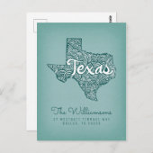 We hebben ons verplaatst | Nieuw adres | Texas Briefkaart (Voorkant / Achterkant)