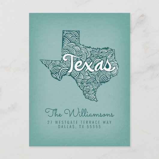 We hebben ons verplaatst | Nieuw adres | Texas Briefkaart (Voorkant)