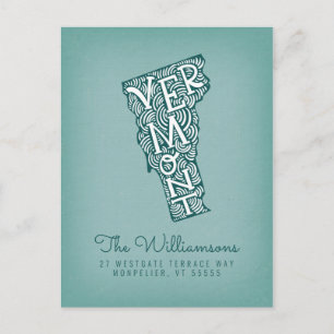 We hebben ons verplaatst Nieuw adres Vermont Briefkaart