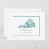 We hebben ons verplaatst | Nieuw adres | Virginia Briefkaart (Voorkant / Achterkant)