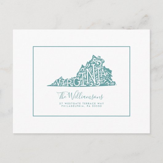 We hebben ons verplaatst | Nieuw adres | Virginia Briefkaart (Voorkant)