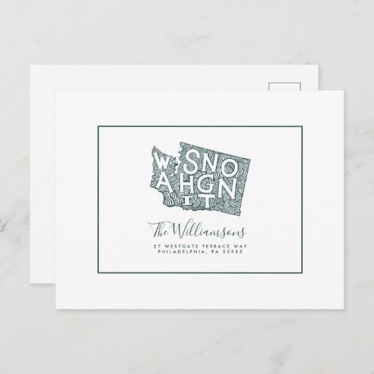 We hebben ons verplaatst | Nieuw adres | Washingto Briefkaart (Voorkant / Achterkant)