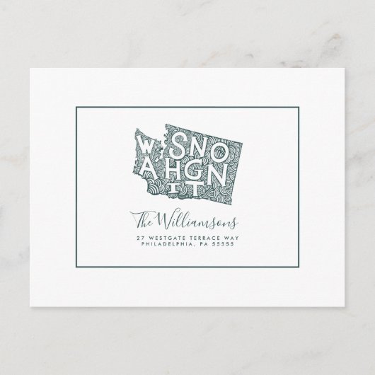 We hebben ons verplaatst | Nieuw adres | Washingto Briefkaart (Voorkant)