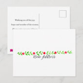 We hebben ons verplaatst/nieuw adres, waterverf ke briefkaart (Voorkant / Achterkant)