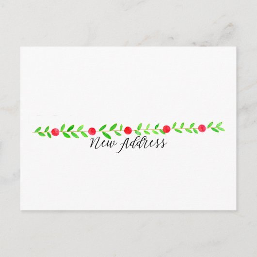 We hebben ons verplaatst/nieuw adres, waterverf ke briefkaart (Voorkant)