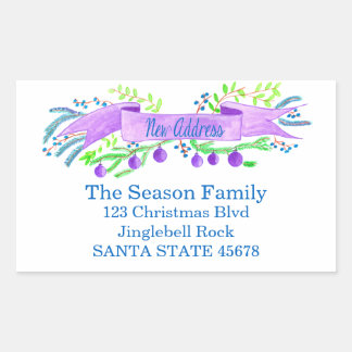 We hebben ons verplaatst/nieuw adres, waterverf ke rechthoekige sticker