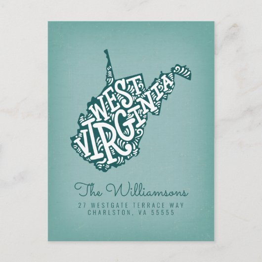 We hebben ons verplaatst | Nieuw adres | West Virg Briefkaart (Voorkant)