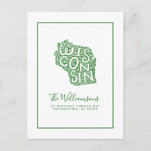 We hebben ons verplaatst   Nieuw adres   Wisconsin Briefkaart