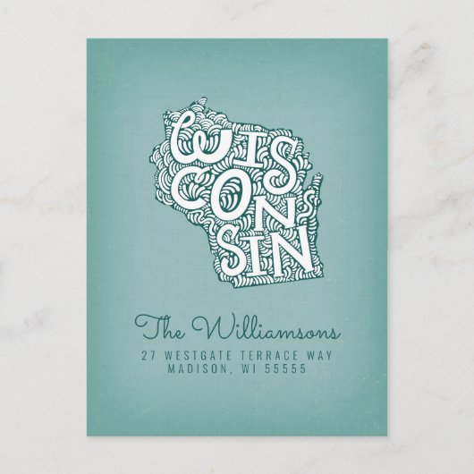 We hebben ons verplaatst | Nieuw adres | Wisconsin Briefkaart (Voorkant)
