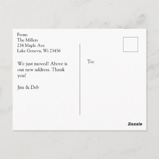 We hebben ons verplaatst | Nieuw startpunt | Nieuw Briefkaart (Achterkant)