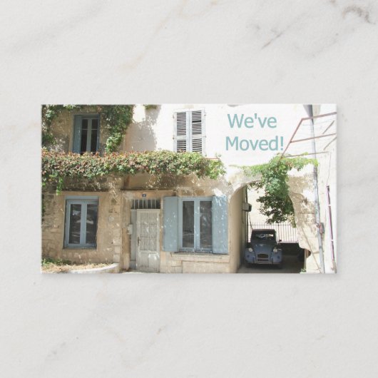 We hebben ons verplaatst - Nieuwe adresaankondigin Informatiekaartje (Voorkant)