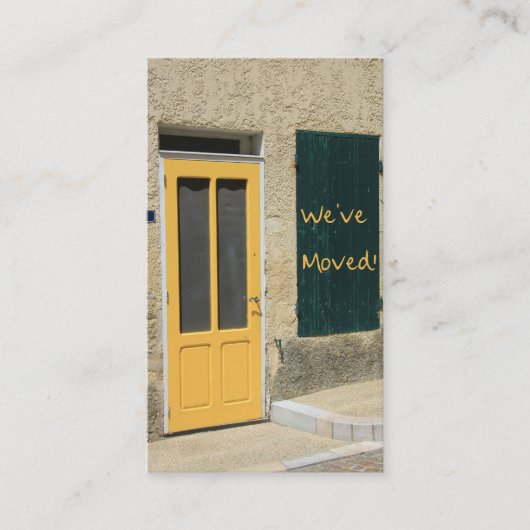 We hebben ons verplaatst - Nieuwe adresaankondigin Informatiekaartje (Voorkant)