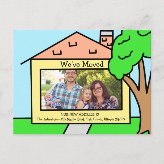 We hebben ons verplaatst | Nieuwe meldingen van ad Briefkaart (Voorkant)