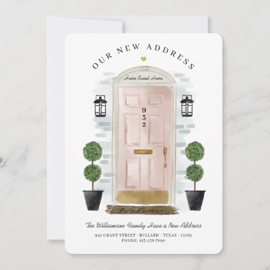 We hebben ons verplaatst - Nieuwe Waterverf Adres  Aankondiging (Voorkant)