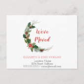 We hebben ons verplaatst, Pine Tree Branches Holly Aankondigingskaart (Voorkant)