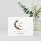 We hebben ons verplaatst, Pine Tree Branches Holly Aankondigingskaart (Staand voorkant)